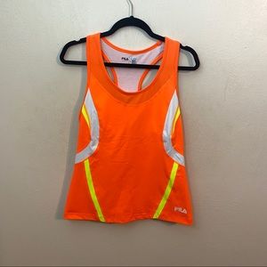 FILA Running Tank Top Media Pocket Orange Size L